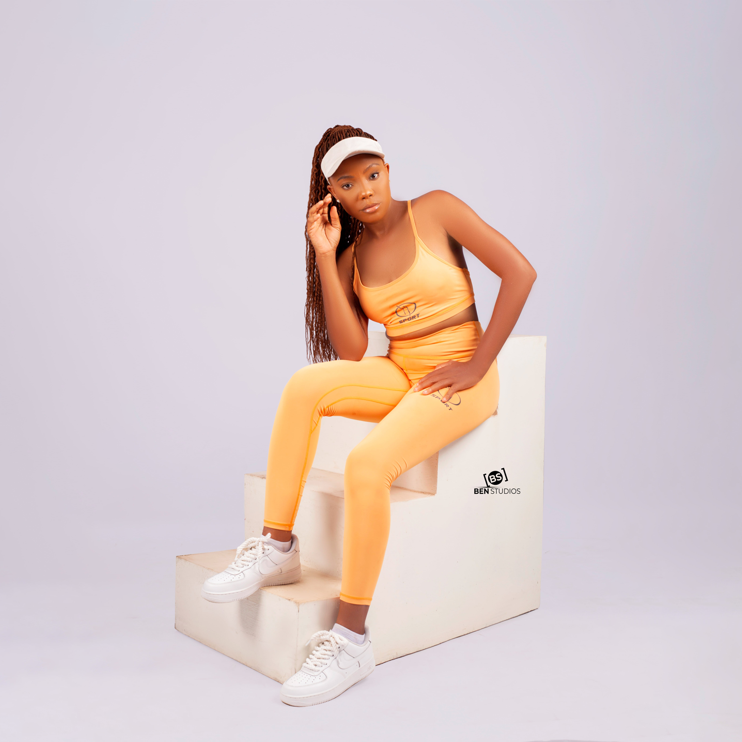 Ensemble brassière et legging femme orange - H SPORT