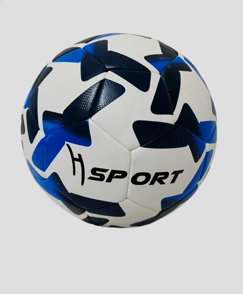 Ballon de Football HSPORT - Blanc avec motifs bleu et noir
